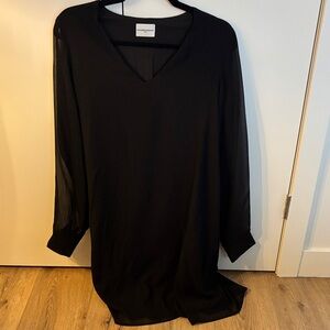Claudie Pierlot Black V-Neck Long Sleeve Dress